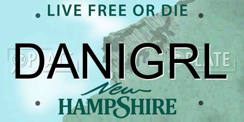 DANIGRL New Hampshire License Plate