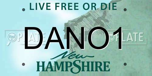 DANO1 New Hampshire License Plate