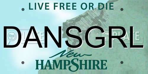 DANSGRL New Hampshire License Plate
