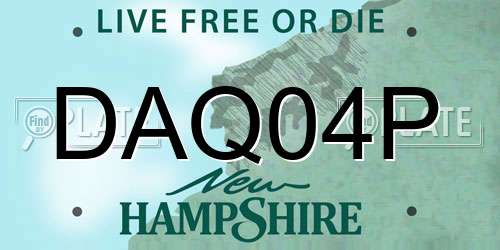 DAQ04P New Hampshire License Plate