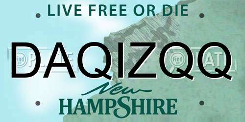 DAQIZQQ New Hampshire License Plate