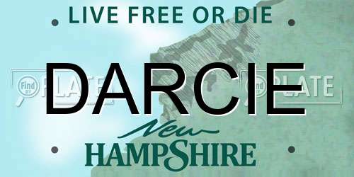 DARCIE New Hampshire License Plate