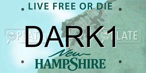 DARK1 New Hampshire License Plate