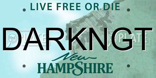 DARKNGT New Hampshire License Plate