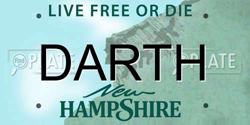 DARTH New Hampshire License Plate