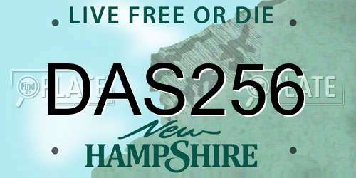 DAS256 New Hampshire License Plate