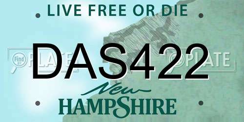 DAS422 New Hampshire License Plate