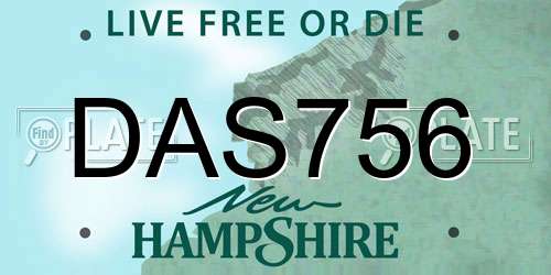 DAS756 New Hampshire License Plate