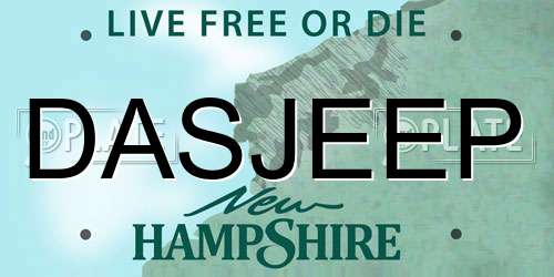 DASJEEP New Hampshire License Plate