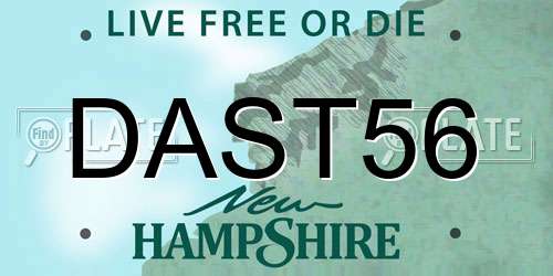 DAST56 New Hampshire License Plate