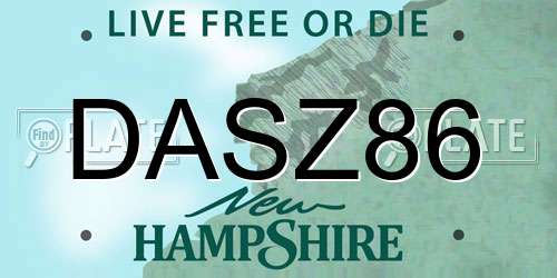 DASZ86 New Hampshire License Plate