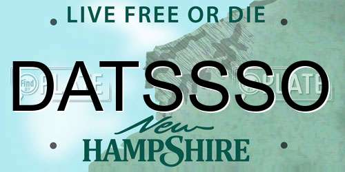 DATSSSO New Hampshire License Plate