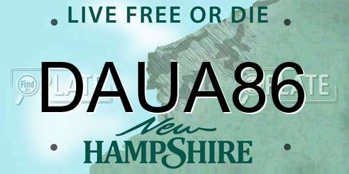 DAUA86 New Hampshire License Plate