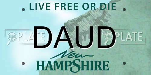 DAUD New Hampshire License Plate