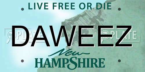 DAWEEZ New Hampshire License Plate