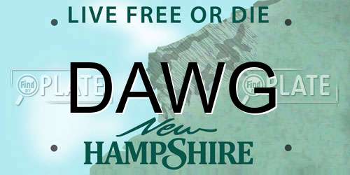 DAWG New Hampshire License Plate