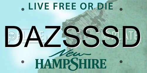 DAZSSSD New Hampshire License Plate