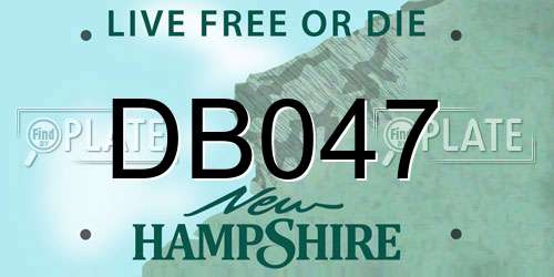 DB047 New Hampshire License Plate