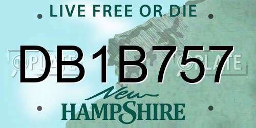DB1B757 New Hampshire License Plate