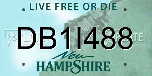 DB1I488 New Hampshire License Plate