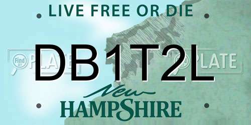 DB1T2L New Hampshire License Plate
