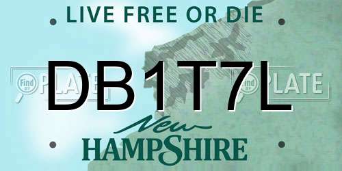 DB1T7L New Hampshire License Plate