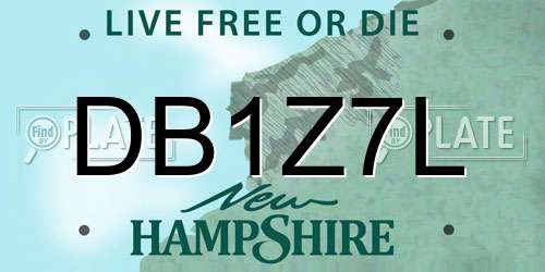 DB1Z7L New Hampshire License Plate