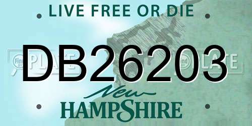 DB26203 New Hampshire License Plate