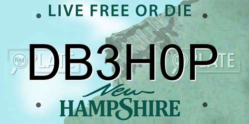 DB3H0P New Hampshire License Plate