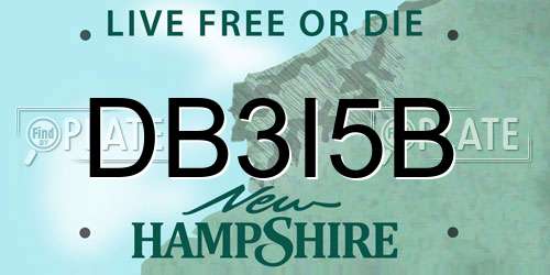 DB3I5B New Hampshire License Plate