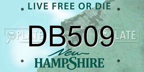 DB509 New Hampshire License Plate