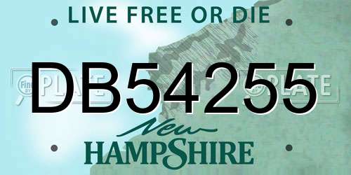 DB54255 New Hampshire License Plate