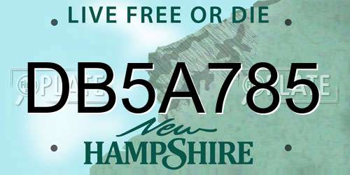 DB5A785 New Hampshire License Plate