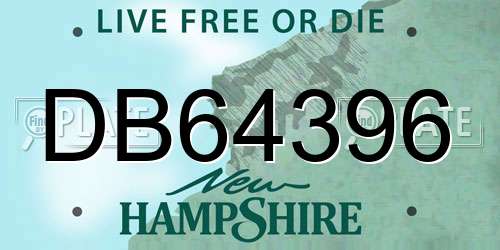 DB64396 New Hampshire License Plate