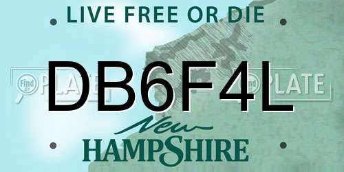 DB6F4L New Hampshire License Plate