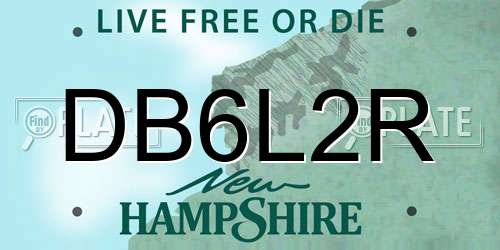 DB6L2R New Hampshire License Plate