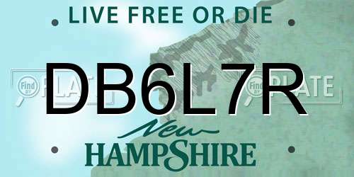 DB6L7R New Hampshire License Plate