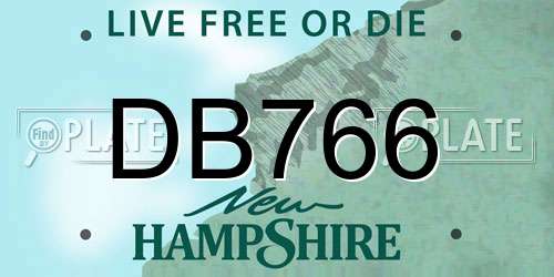 DB766 New Hampshire License Plate