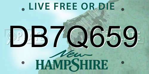 DB7Q659 New Hampshire License Plate