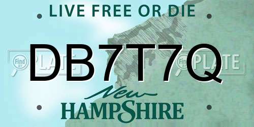 DB7T7Q New Hampshire License Plate