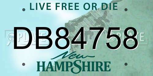 DB84758 New Hampshire License Plate