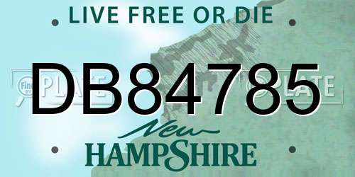 DB84785 New Hampshire License Plate