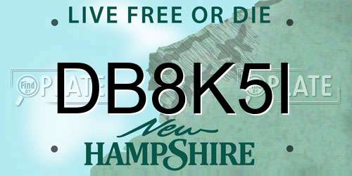 DB8K5I New Hampshire License Plate