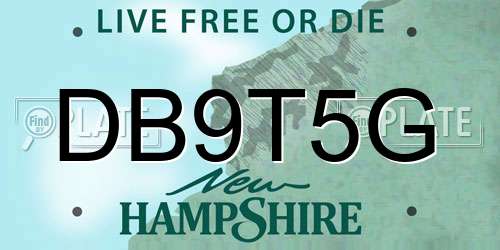 DB9T5G New Hampshire License Plate