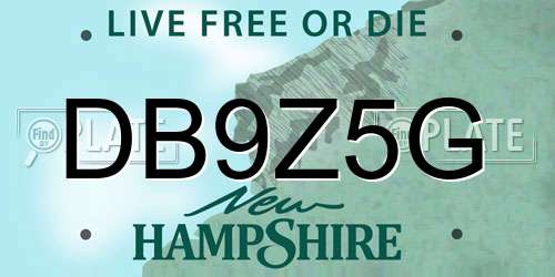 DB9Z5G New Hampshire License Plate