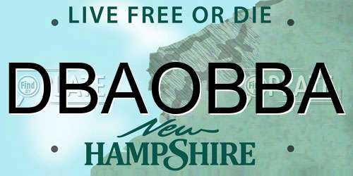 DBAOBBA New Hampshire License Plate