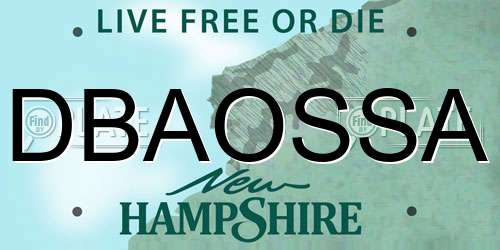 DBAOSSA New Hampshire License Plate