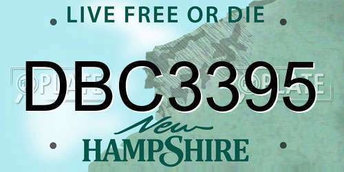 DBC3395 New Hampshire License Plate
