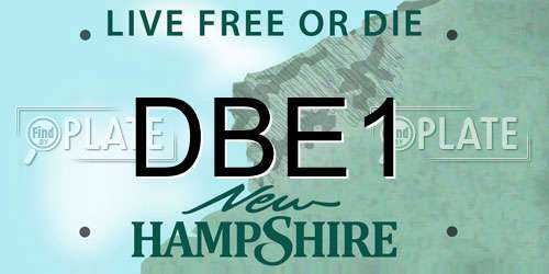 DBE1 New Hampshire License Plate