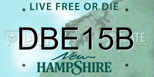 DBE15B New Hampshire License Plate